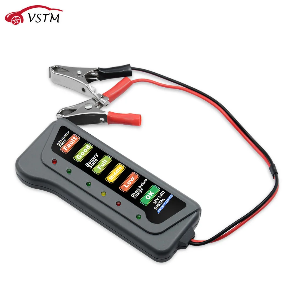 

Newest 12V 6 LED Lights Battery Alternator Tester for Car Motorcycle Display Car Vehicle Battery Testing Tool