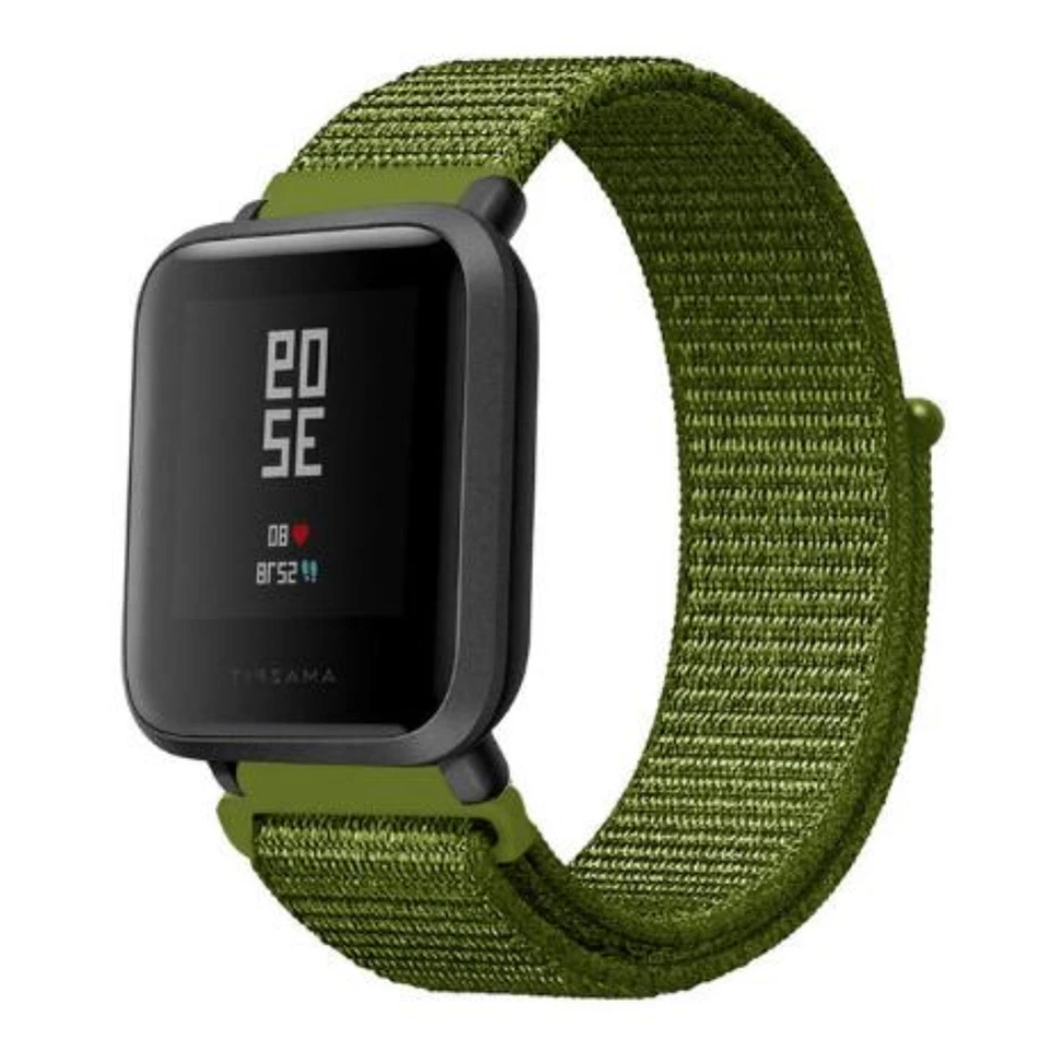 Спортивный нейлоновый ремешок YUEDAER для Xiaomi Amazfit Bip, Смарт-часы, ремешок, черный, зеленый, браслет для Amazfit Bip, аксессуары, ремни