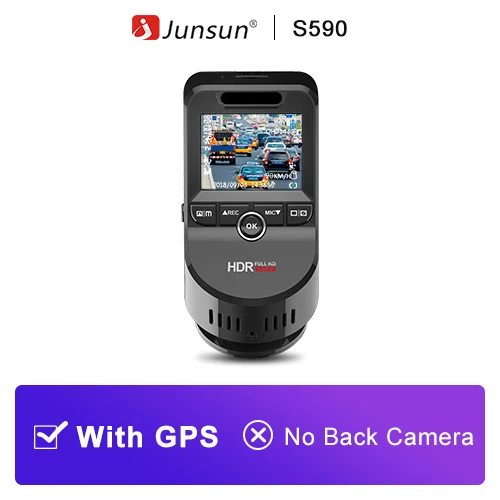Junsun 2160P 60fps Автомобильный видеорегистратор 4K Ultra HD с двумя объективами S590 DVR с 1080P sony сенсорная задняя камера ночного видения ADAS Dashcam - Название цвета: With Gps no camera
