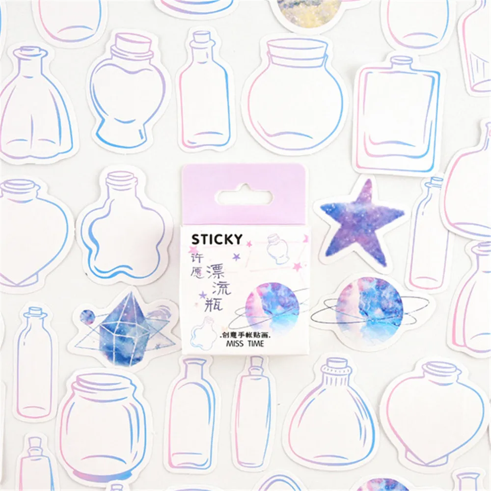 

Violet Vow Bottle Journal Stickers Set Notepads Decorative Note Stationery Sticker Scrapbooking Diary Album Stick Lable B030