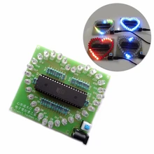 Heart Shape Colorful LED Module STC89C52 51 MCU Light DIY Electronic Kit