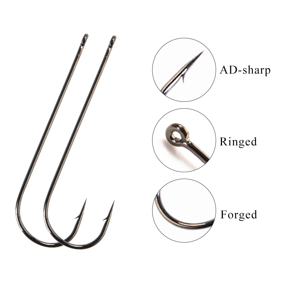 FTK ABERDEEN Fishing Hook With Ring 3packs 4/0-10# High Carbon Steel Barbed Fishhook Jig Hook Carp Fishing Lure Worm Hook Japan
