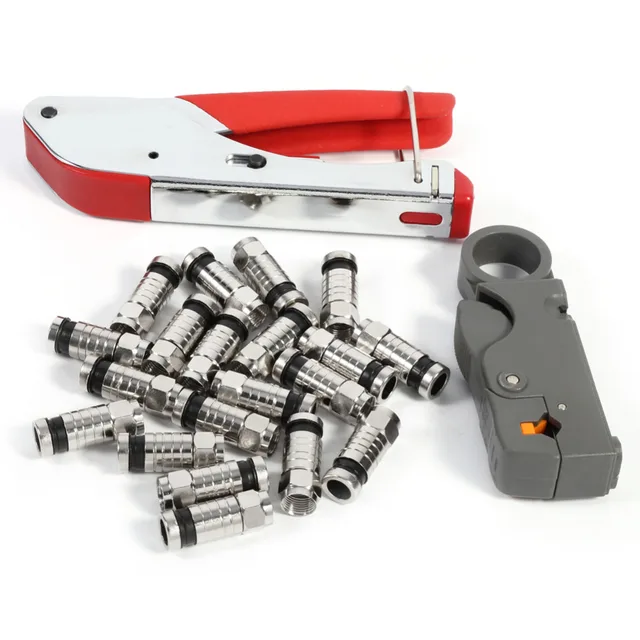 Professional F Type Connector Crimping Tool Kit For RG58 RG59 RG6