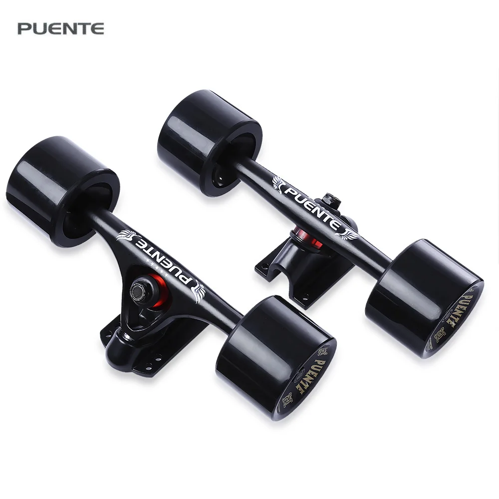 

PUENTE 2pcs Generic 7 Inch Skate Board Truck Accessory Magnesium Alloy Skateboard Trucks With Wheel for most skateboard