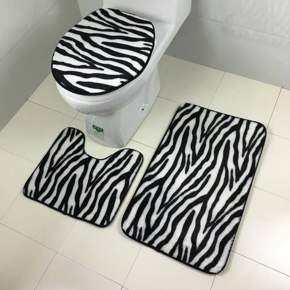 

3 PCS/set Bathroom Soft Non-Slip Mat Toilet Seat Covers Set Bath Rug Lid Toilet Cover With Bath Mat Decor Carpet Pad