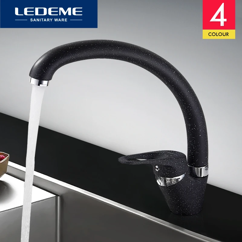 LEDEME многоцветный кухонный кран современный стиль домашний кран для холодной и горячей воды с одной ручкой кухонные смесители черный белый хаки L5913