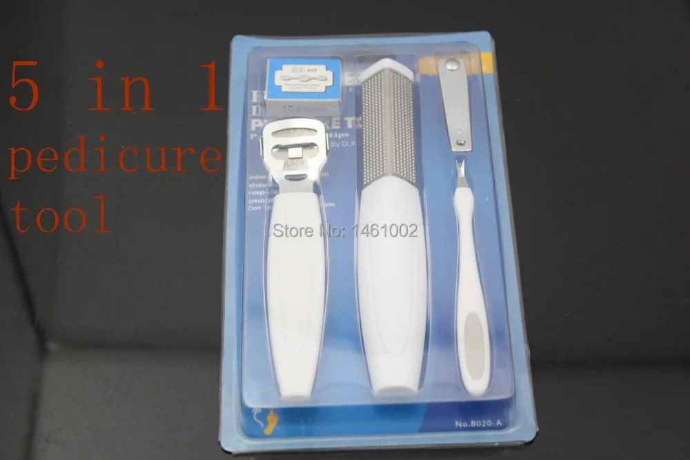 five in one pedicure tool & Rasp Corn Cutter with Blade Foot Scruber