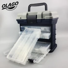 Олаго ящик для рыболовных снастей Портативный 4 слоя рыболовная коробка морские рыболовное судно коробка вспомогательных приборов чехол с ручкой общего назначения коробки Peche