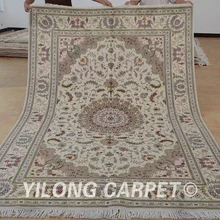 Yilong 6'x9 Oriental отель овечья шерсть бежевый изысканный руки шерстяные ковры(1401