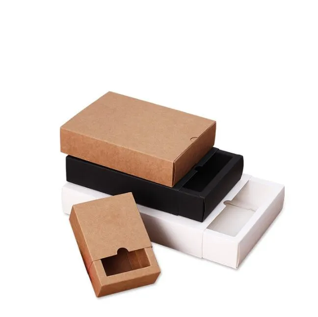 20pcs Drawer Design Paper Box Small Gift DIY White Packaging Boxes Large Black Cardboard Folding | Дом и сад