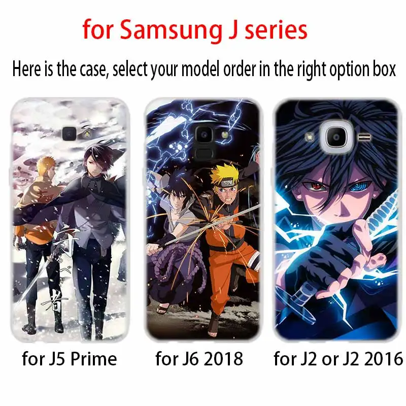 Мультяшный Аниме Наруто Саске чехол TPU для Samsung Galaxy J6 J8 J3 J5 J7 J4 J2 J1 Plus 2018 2016 2017 EU Prime