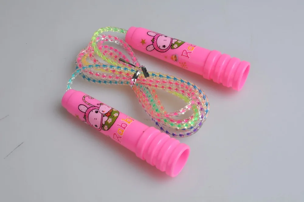 

Children Single Skip Rope Plastic Handle Colour Rope Fitness Cheap New Design