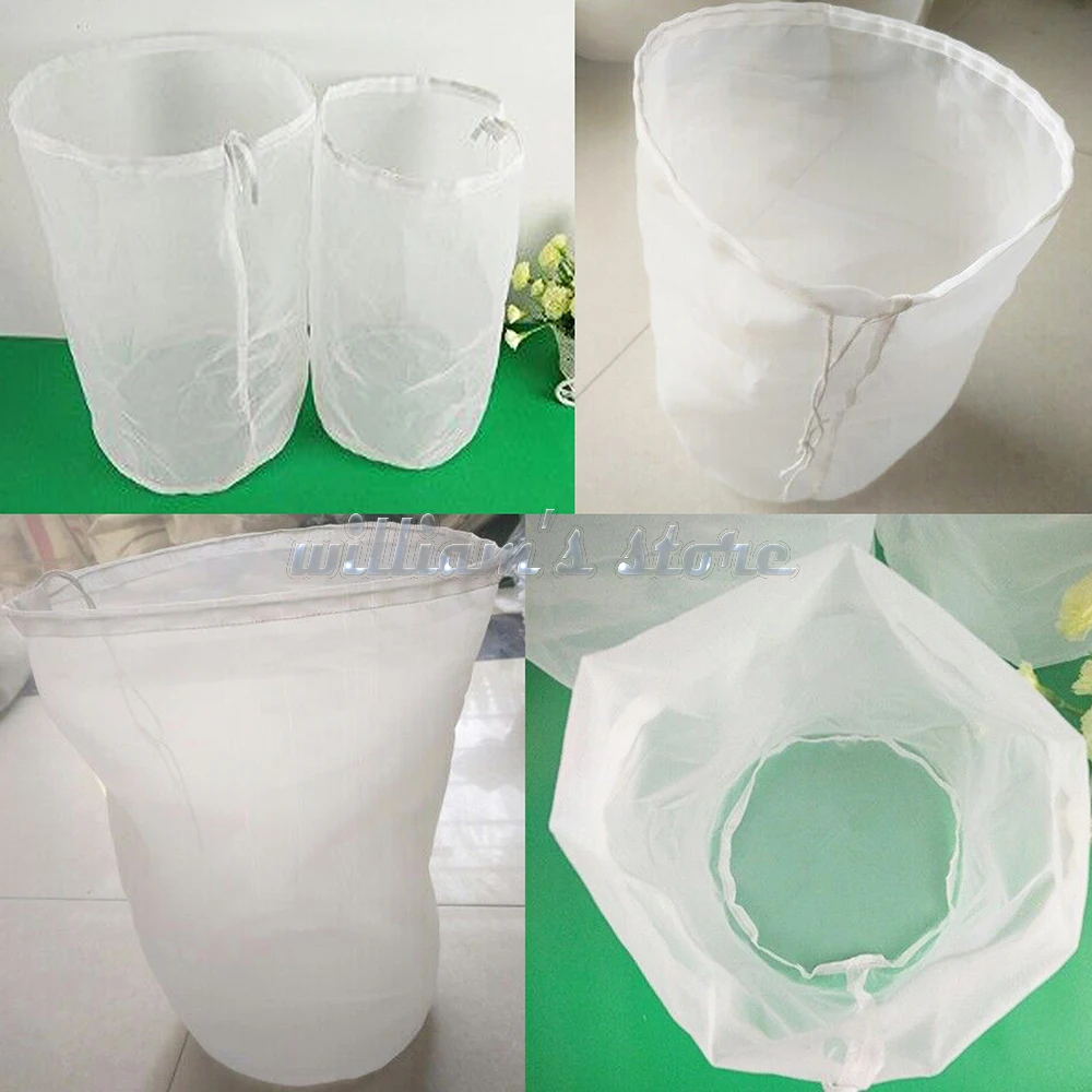 2PCS 100 Micron Nylon Straining Bag 30cm x 45cm Fine Mesh Food Strainer