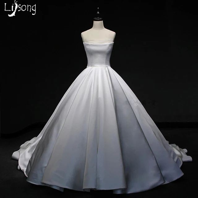 White Satin Dress Ball Gowns