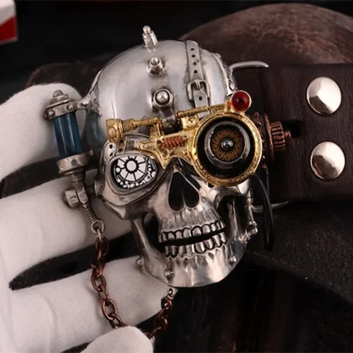 

OGRM Steam Punk Style Belt Tin Alloy Belt Buckle Gothic Skull Style Buckle