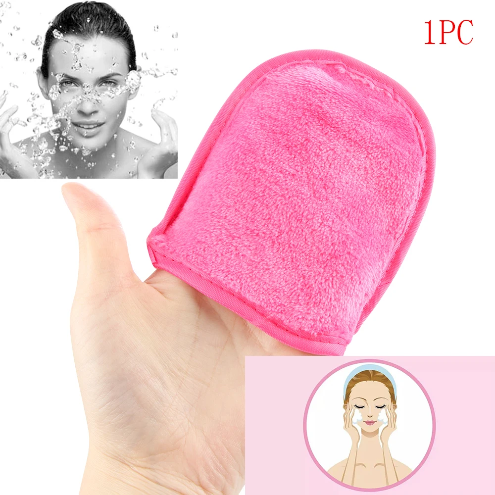 1PC 13*10cm Reusable Microfiber Facial Cloth Face Towel Makeup Remover Cleansing Glove Beauty Face Care Towel Cosmetic Puff