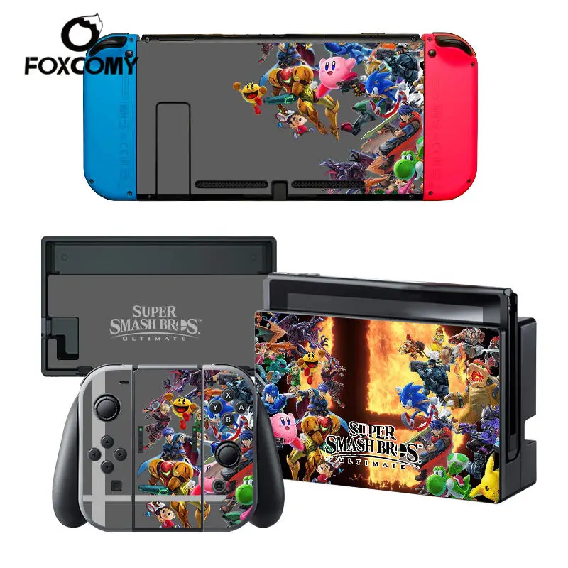  Custom Man Vinyl Console Cover For Super Smash Bro s 5  For Nintend Switch Skin Stickers Controller Protective For NS Switch 
