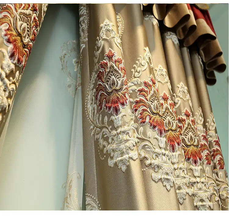 Custom Curtains European Simple Modern High Class Floor To Ceiling Nordic Cloth Blackout Curtain Tulle Valance Drapes N475