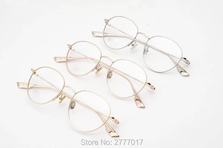 

Luxury brand Vintage Round Reading Glasses Metal Frame Retro Personality College Style Eyeglass Clear Lens Eye Glasses Frames