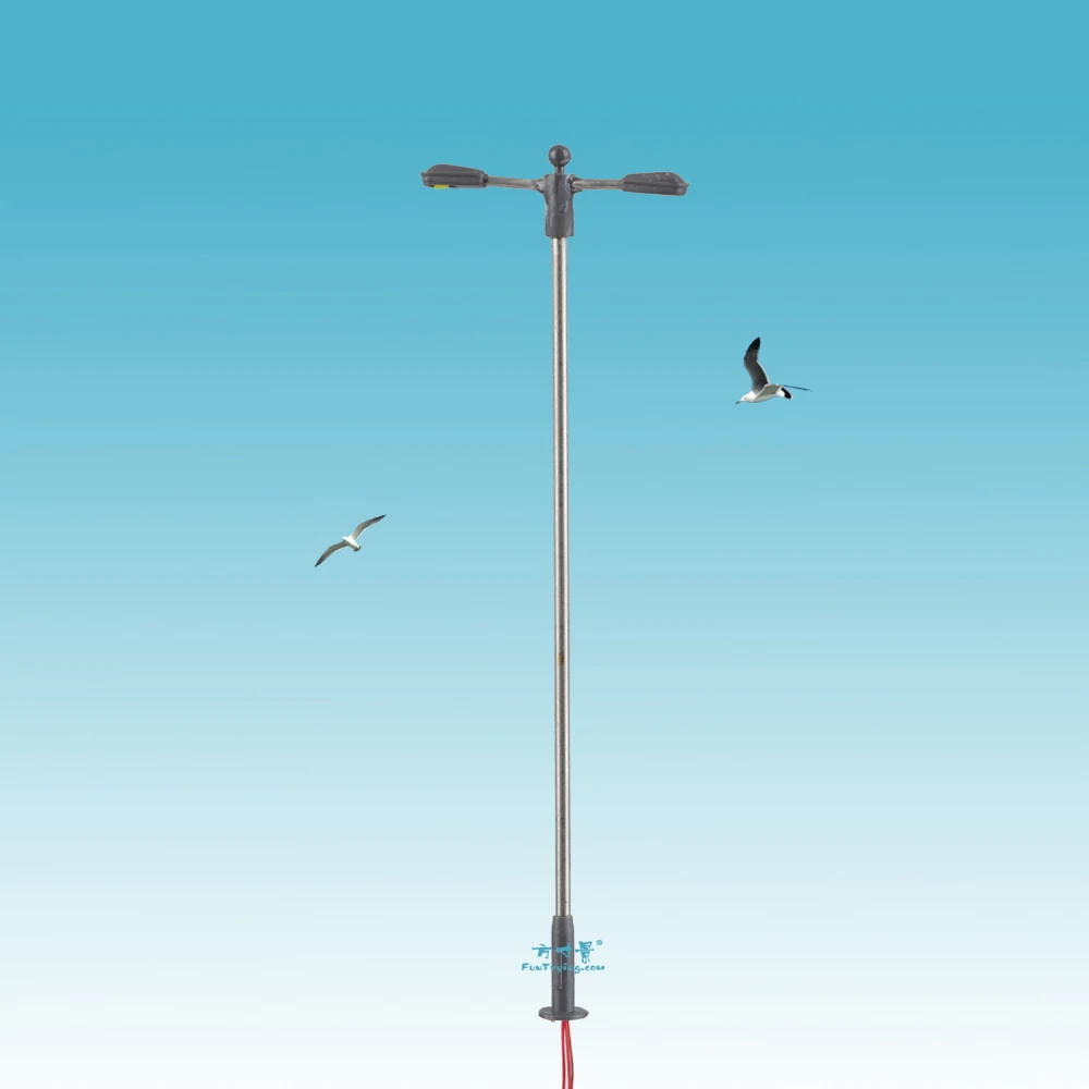 3 PCS Model Railway Train Lamp Post Street Lights HO N TT Scale LED Modern Style 3