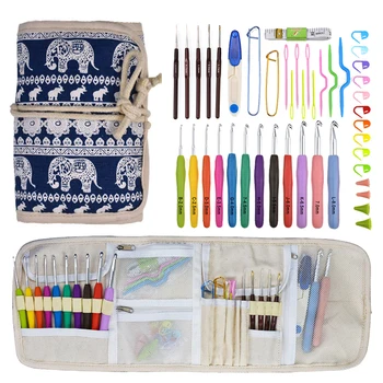 

12pcs Extra Long 2.0-8.0mm Crochet Hook Set Soft Handle Knitting Needles DIY Needle Art Craft Sewing Accessories With Cute Bag