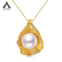 100% silver 925 jewelry Pearl Woman’s Pendant Jewelry Irregular Shell design Ladies Necklace items Wedding Gift