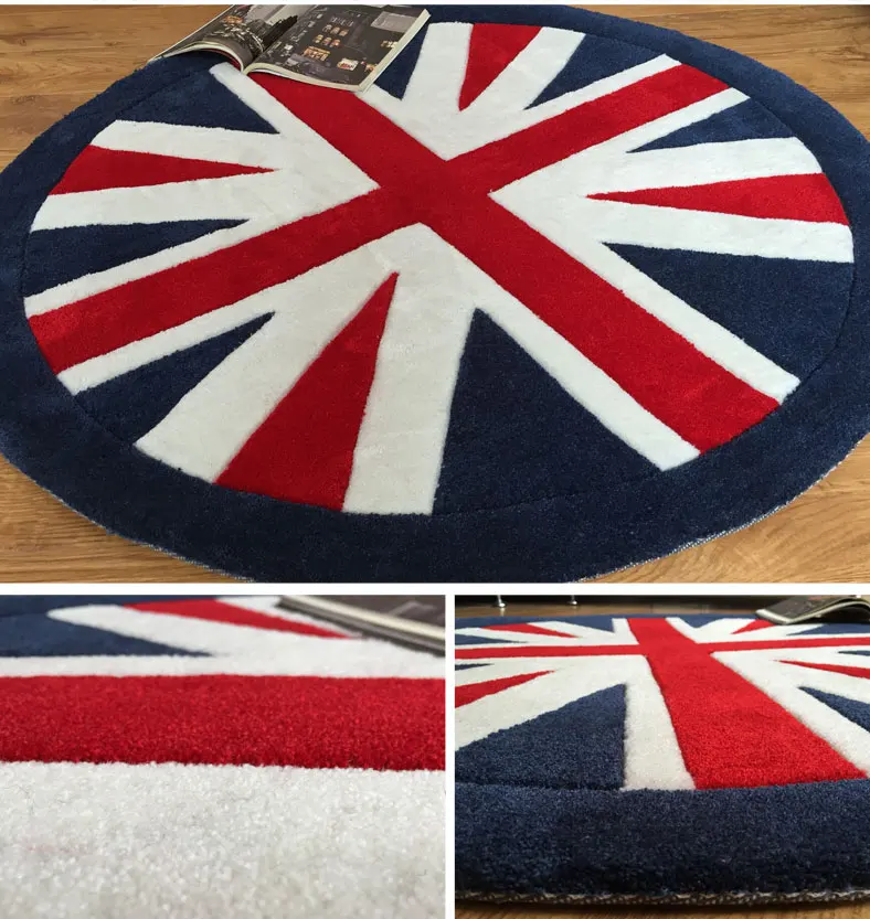 Современный ковер для гостиной Лондонский британский флаг большой геометрический Коврик для прихожей круглый компьютерный коврик для кабинета teppich
