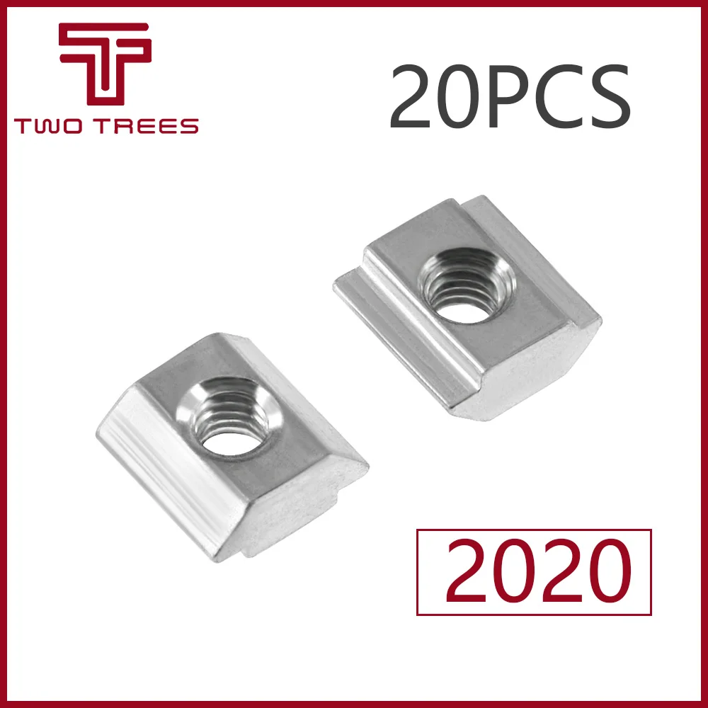 20PcsT Sliding Nut Block Square Nuts M3 M4 M5 M6 For 2020 Aluminum Profile Slot Zinc Coated