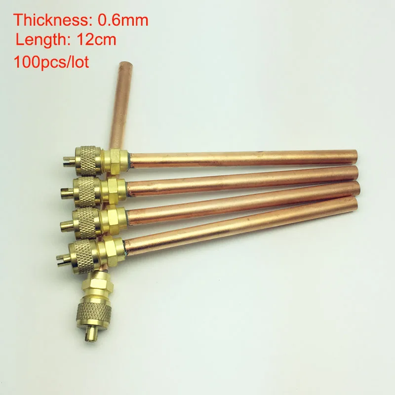 Free shipping 100pcs/lot T0.6mm L120mm Refrigeration access valve