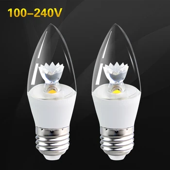 

1PCS E27 Led Candle Light AC110V 220V Led Bulb COB Lamp Crystal Chandelier Lighting Home Art Decor 3Years Warranty
