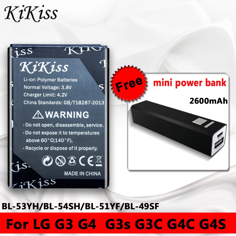 

KiKiss BL 51YF/53YH/54SH/49SF Battery For LG Optimus G3 G4 G3s G3C G4C G4S D724 D855 H815 H840 BL-54SH BL-51YF BL-53YH