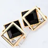 New Fashion 3 Colors Square Crystal Gem Stud Earrings For Women Girl Wedding Jewelry Lady Temperament Rhombus Pendientes ► Photo 3/6