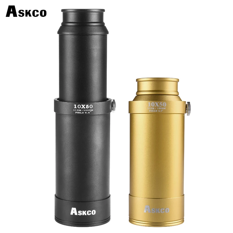 Askco HD 10X50 كامل معدن الجسم القراصنة أحادي تلسكوبي تلسكوب قابل للسحب Birdwatch مجهر الإكتشاف نطاق رؤية واضحة