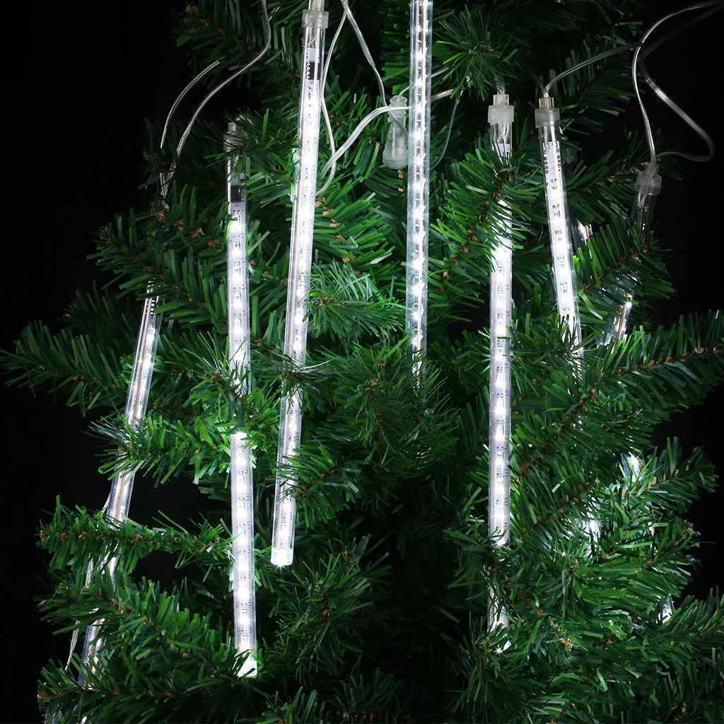 

Finether EU\US 13.1 ft 8 Tube 144 LED Meteor Shower Rain Snowfall String Lights for Holiday Christmas Halloween Party Decoration