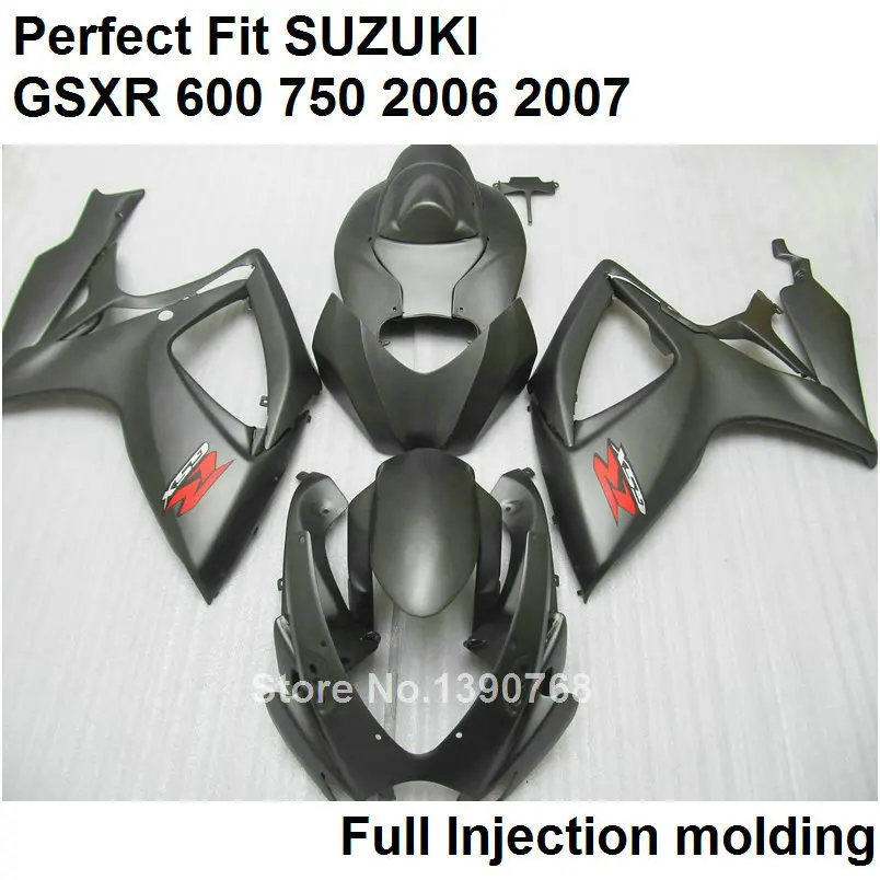 

Motorcycle fairing kit for Suzuki injection GSXR600 k7 06 07 matte black fairings set GSXR750 2006 2007 VN114