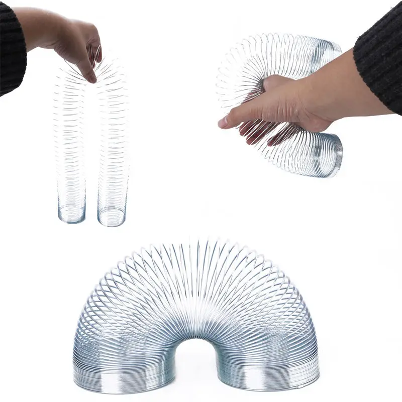 

New Funny Gadgets Stress Relieve Magic Tricks Slinky Metal Rainbow Spring Toy Gift