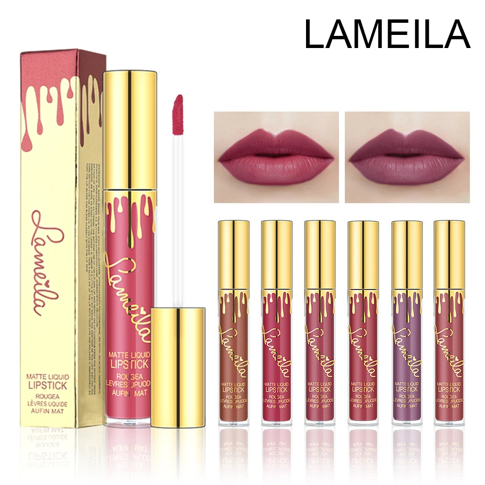 

Lameila Non-stick Cup 12 Color Lip Gloss Matte Moisturizing Lip Glaze Lip Gloss Lasting Non-stick Cup Lipstick TSLM1