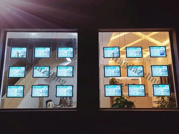 

A3 One Side Landscape Real Estate Shop LED Window Display Illuminated Acrylic Signs Cable Hanging Crystal Light Box(18PCS/lot)