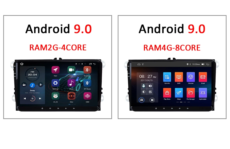 Cheap Android 9.0 DSP IPS 64G 2 DIN Radio for Seat Altea Toledo VW GOLF 5/6 Polo Passat B6 CC Tiguan Touran Navigation Stereo NO DVD 9