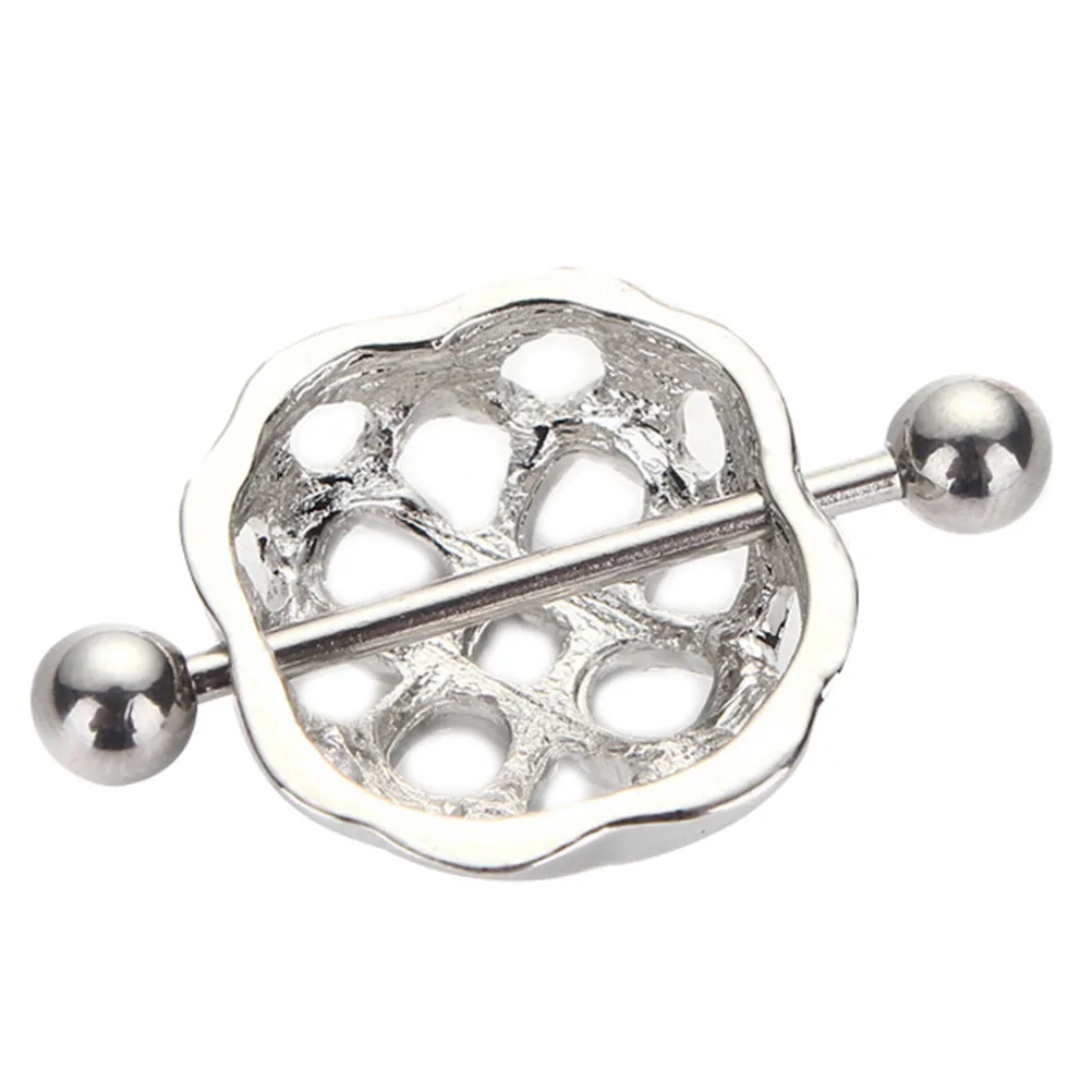 12g Surgical Steel Nipple Ring Barbell Women Piercing Shield Clip On