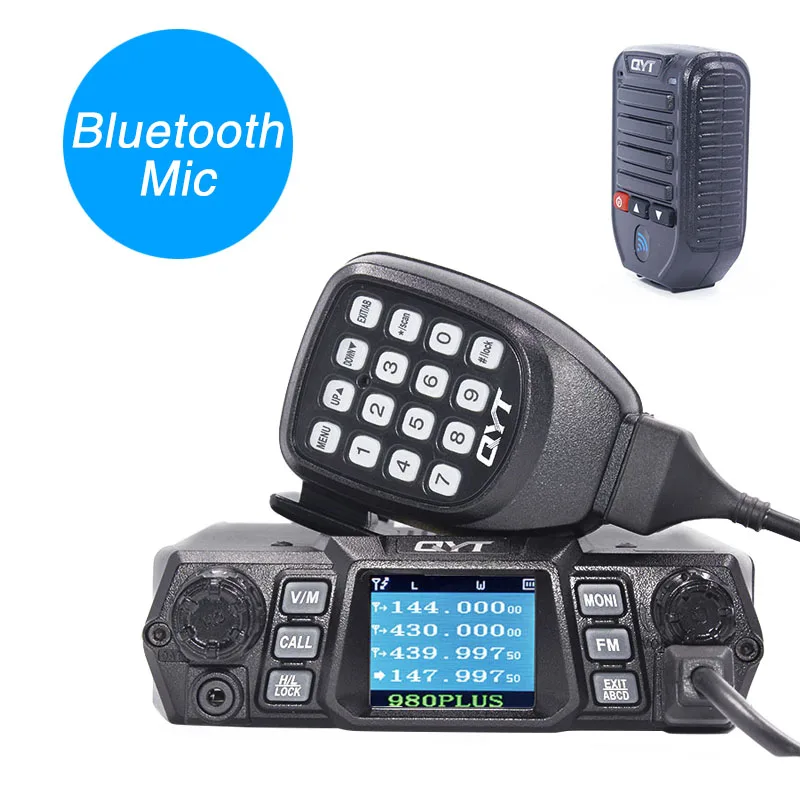 QYT KT-980 PLUS высокая мощность fu 75 Вт(VHF)/55 Вт(UHF) двухдиапазонный четырехдиапазонный резервный KT-980Plus автомобильный мобильный радиоприемник Ham CB радио KT 980 PLUS - Цвет: add bluebooth mic