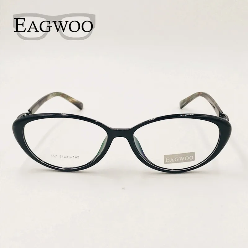 EAGWOO, женские очки кошачий глаз, Ретро стиль, оптическая оправа, рецепт, элегантный дизайн, спецочки, супер светильник, окно, 1157