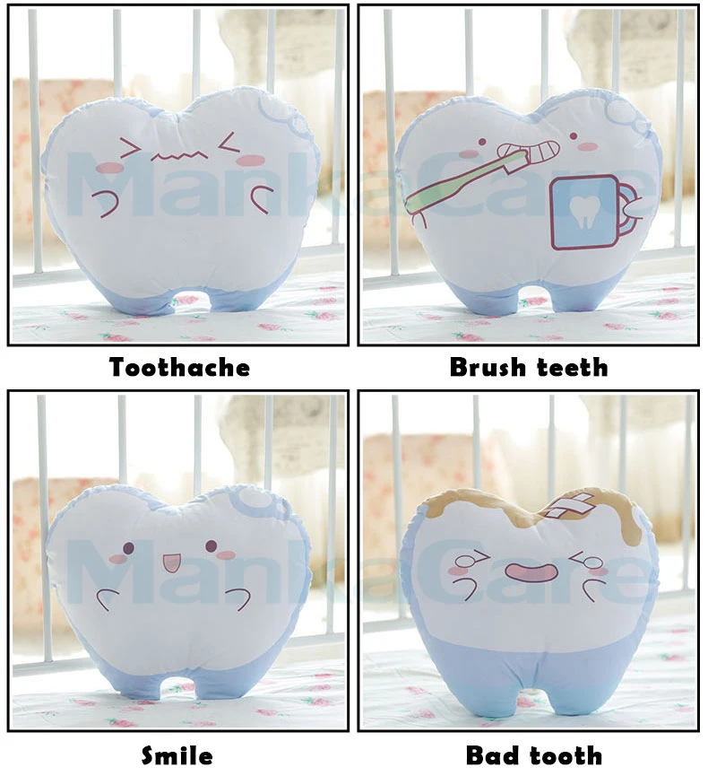 Big Creative Simulation Tooth Plush Pillows Cute Smile Teeth Soft Sofa