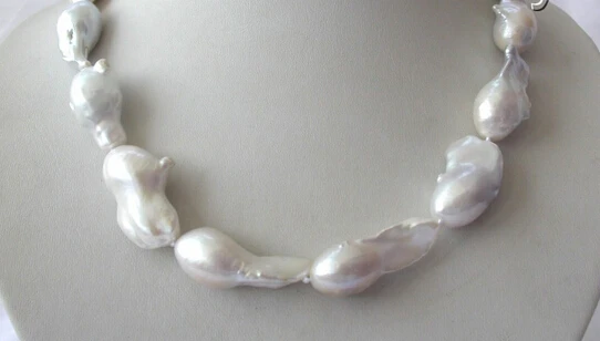 AA 001516 stunning big baroque white reborn keshi freshwater pearl necklace | Украшения и аксессуары