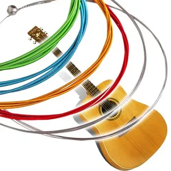 

10X Wholesale Set guitar string Rainbow Colorful String for Acoustic Guitar