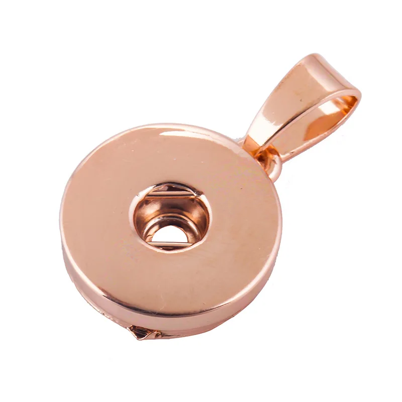 

10pcs 18mm Rose Gold Round Snap Button Necklace Pendant For Necklace DIY Jewelry Making