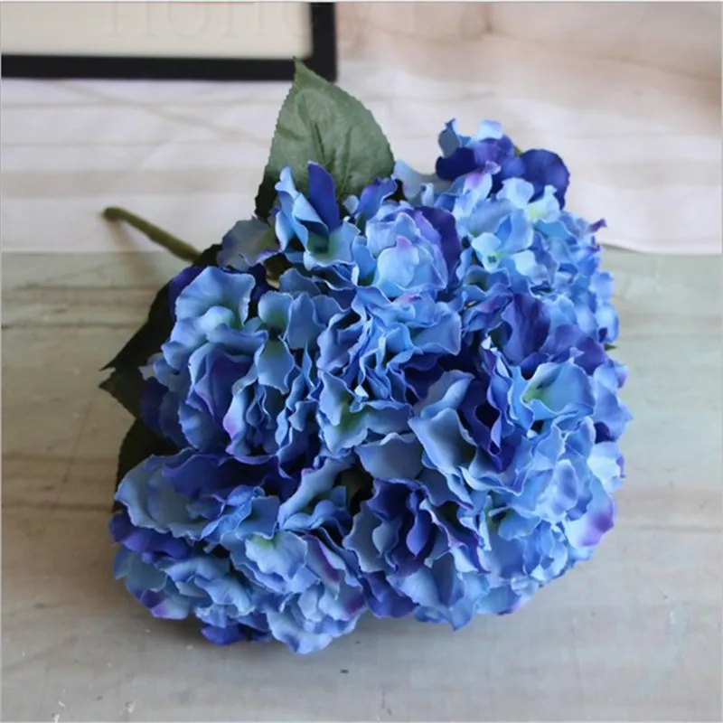 

Blue Artificial Silk Fake Flower Bouquet Home Hotel Wedding Party Garden Floral Decor Hydrangea