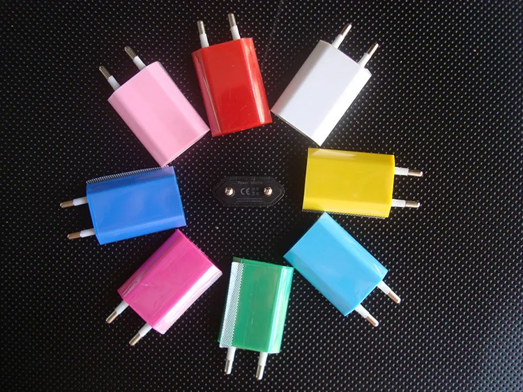 100 шт/Партия новое 5 V 1A красочное высокое качество ЕС USB настенное домашнее зарядное устройство с адаптером переменного тока ЕС вилка Европейская USB зарядка для iphone 7 6 Plus 5g 4g