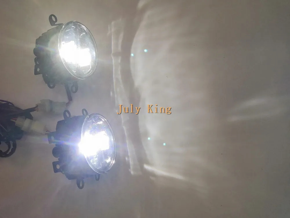 July King 24W бифокальные Противотуманные фары чехол для peugeot 208 2013-,6000 K дневной ходовой светильник DRL+ дальнего света+ 4300K ближнего света