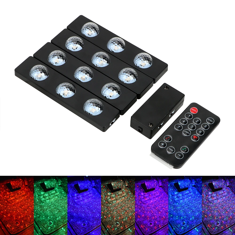 YOSOLO RGB музыкальный ритм Автомобильный USB светодиодный режим Звездное освещение сенсорный и звуковой контроллер вспышки внутренняя отделка полосы